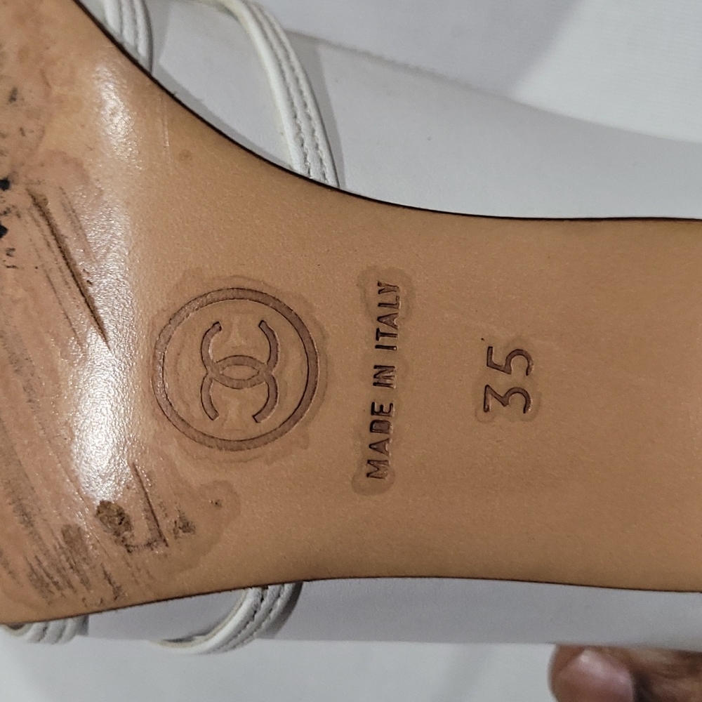 Chanel open toe heels shoes sz eu35 - Picture 12 of 16